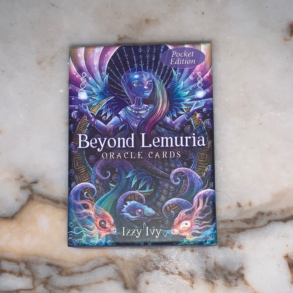 Beyond Lemuria Oracle Cards - Pocket Edition (Purple Teal Artwork)